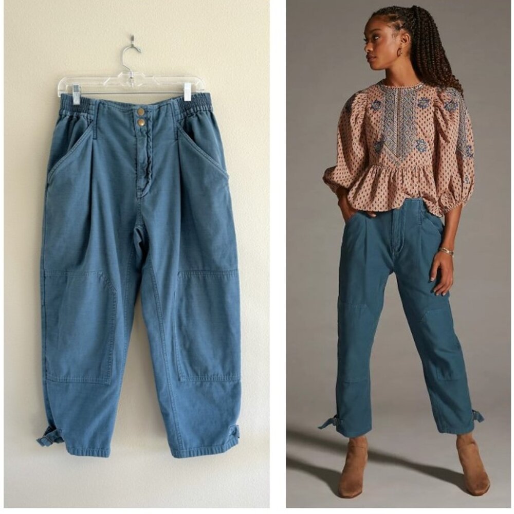 PILCRO Surplus Cargo Pants Teal Blue Sz M